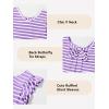 imageGirls Ruffle Short Sleeve Striped T Shirts Summer Cute V Neck Tie Back Tee Tops 615 YearsPurple Stripe