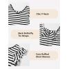 imageGirls Ruffle Short Sleeve Striped T Shirts Summer Cute V Neck Tie Back Tee Tops 615 YearsWhite Stripe