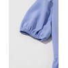 imageGirls Shirts Cute Puff Sleeve Bow Tie Front Tops Crewneck Babydoll Peplum Blouse 615 YearsSky Blue