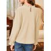 imageGirls Shirts Long Sleeve Lightweight Tops 2025 Fall Fashion Blouses Knit Crewneck Basic Tee 613 YearsBeige