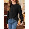 imageGirls Shirts Long Sleeve Lightweight Tops 2025 Fall Fashion Blouses Knit Crewneck Basic Tee 613 YearsBlack