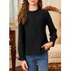 imageGirls Shirts Long Sleeve Lightweight Tops 2025 Fall Fashion Blouses Knit Crewneck Basic Tee 613 YearsBlack