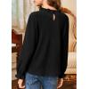 imageGirls Shirts Long Sleeve Lightweight Tops 2025 Fall Fashion Blouses Knit Crewneck Basic Tee 613 YearsBlack