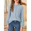 imageGirls Shirts Long Sleeve Lightweight Tops 2025 Fall Fashion Blouses Knit Crewneck Basic Tee 613 YearsBlue