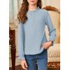 imageGirls Shirts Long Sleeve Lightweight Tops 2025 Fall Fashion Blouses Knit Crewneck Basic Tee 613 YearsBlue