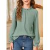imageGirls Shirts Long Sleeve Lightweight Tops 2025 Fall Fashion Blouses Knit Crewneck Basic Tee 613 YearsGreen