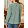 imageGirls Shirts Long Sleeve Lightweight Tops 2025 Fall Fashion Blouses Knit Crewneck Basic Tee 613 YearsGreen