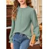 imageGirls Shirts Long Sleeve Lightweight Tops 2025 Fall Fashion Blouses Knit Crewneck Basic Tee 613 YearsGreen