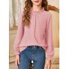 imageGirls Shirts Long Sleeve Lightweight Tops 2025 Fall Fashion Blouses Knit Crewneck Basic Tee 613 YearsPink