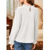 imageGirls Shirts Long Sleeve Lightweight Tops 2025 Fall Fashion Blouses Knit Crewneck Basic Tee 613 YearsWhite