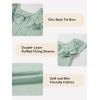 imageGirls Shirts Summer Cute Double Ruffle Short Sleeve Tie Back Bow Tee Tops 615 YearsGreen