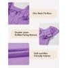 imageGirls Shirts Summer Cute Double Ruffle Short Sleeve Tie Back Bow Tee Tops 615 YearsPurple