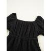 imageGirls Summer Dress Casual Puff Sleeve Aline Button Down Eyelet Midi Dress 615 YearsBlack