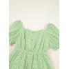 imageGirls Summer Dress Casual Puff Sleeve Aline Button Down Eyelet Midi Dress 615 YearsGreen
