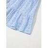 imageGirls Summer Dress Casual Puff Sleeve Aline Button Down Eyelet Midi Dress 615 YearsLight Blue