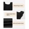 imageGirls Summer Ruffle Short Sleeve Shirts Tops Casual Pleated Square Neck Blouse 615 YearsBlack