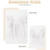 imageGirls Summer Ruffle Short Sleeve Shirts Tops Casual Pleated Square Neck Blouse 615 YearsWhite