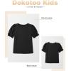 imageGirls Summer Shirts Cute Hollow Out Puff Short Sleeve Tops Casual Crewneck Tee Blouse 615 YearsBlack