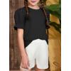 imageGirls Summer Shirts Cute Hollow Out Puff Short Sleeve Tops Casual Crewneck Tee Blouse 615 YearsBlack