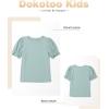 imageGirls Summer Shirts Cute Hollow Out Puff Short Sleeve Tops Casual Crewneck Tee Blouse 615 YearsGreen