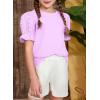 imageGirls Summer Shirts Cute Hollow Out Puff Short Sleeve Tops Casual Crewneck Tee Blouse 615 YearsPurple