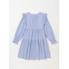 imageGirls Vintage Puff Long Sleeve Ruffle Dresses with Two Side Pockets for 613 Years FallSpringSummerBlue