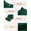 imageGirls Vintage Puff Long Sleeve Ruffle Dresses with Two Side Pockets for 613 Years FallSpringSummerGreen