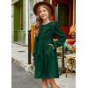 imageGirls Vintage Puff Long Sleeve Ruffle Dresses with Two Side Pockets for 613 Years FallSpringSummerGreen
