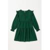 imageGirls Vintage Puff Long Sleeve Ruffle Dresses with Two Side Pockets for 613 Years FallSpringSummerGreen