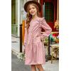 imageGirls Vintage Puff Long Sleeve Ruffle Dresses with Two Side Pockets for 613 Years FallSpringSummerPink