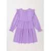 imageGirls Vintage Puff Long Sleeve Ruffle Dresses with Two Side Pockets for 613 Years FallSpringSummerPurple