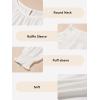 imageGirls Vintage Puff Long Sleeve Ruffle Dresses with Two Side Pockets for 613 Years FallSpringSummerWhite
