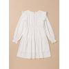 imageGirls Vintage Puff Long Sleeve Ruffle Dresses with Two Side Pockets for 613 Years FallSpringSummerWhite