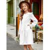 imageGirls Vintage Puff Long Sleeve Ruffle Dresses with Two Side Pockets for 613 Years FallSpringSummerWhite