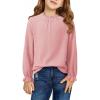 imageGirls Shirts Long Sleeve Lightweight Tops 2025 Fall Fashion Blouses Knit Crewneck Basic Tee 613 YearsPink
