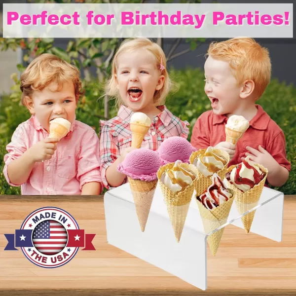 6 Cone Ice Cream Cone Holder  Holds 6 Ice Cream Cones  Stylish Countertop Display  Waffle Cone Holder  Clear Acrylic Ice Cream Stand  by Billy Buckskin Home and Beauty Made in USA