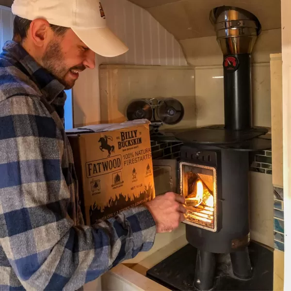 Billy Buckskin 10 lbs Fatwood Fire Starter Sticks Camping Essentials  Great Fire Logs and Fire Starters for Campfires Wood Stoves Fireplaces Bonfires  Start a Fire with 2 Sticks  10 lb Box400 Pounds