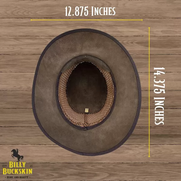 Billy Buckskin Breezy  Suede Leather Hat  Safari Hat with Mesh Sides Rich Brown