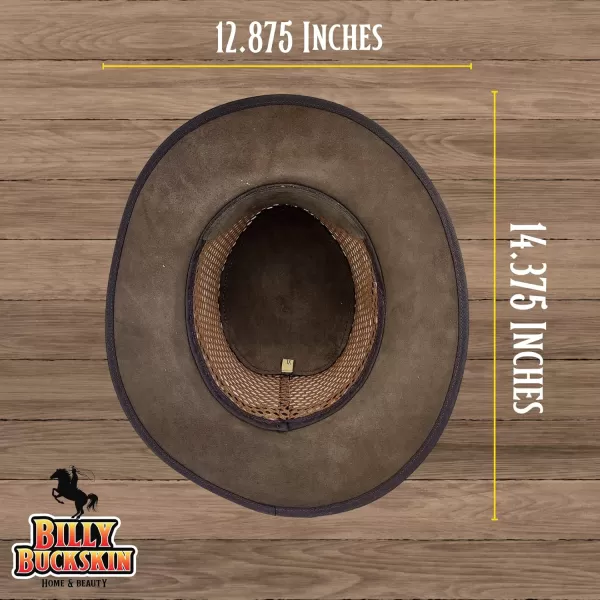 Billy Buckskin Breezy  Suede Leather Hat  Safari Hat with Mesh SidesBrown