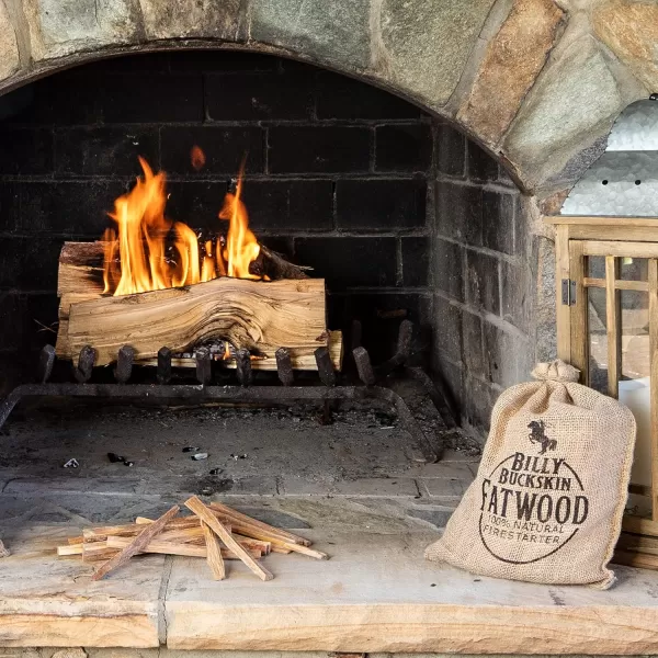Billy Buckskin Co 8 lb Burlap Bag of Fatwood Fire Starter Sticks  Gift Set of Fatwood Comes in a Stylish Burlap Bag  Start a Fire with just 2 Sticks  8 Pound Bag20 Pounds