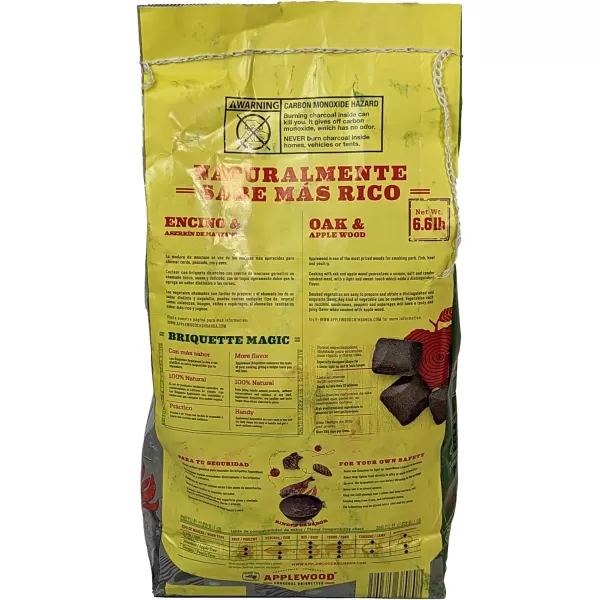 Billy Buckskin Co Oak ampamp Apple Charcoal Briquettes  Burns Hotter Longer ampamp Cleaner  100 Natural Oak ampamp Apple Wood  Prized Flavor Briquettes  Lights Easily  65Pound Bag65 lb