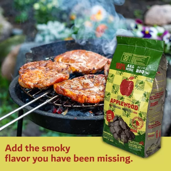 Billy Buckskin Co Oak ampamp Apple Charcoal Briquettes  Burns Hotter Longer ampamp Cleaner  100 Natural Oak ampamp Apple Wood  Prized Flavor Briquettes  Lights Easily  65Pound Bag13 lb