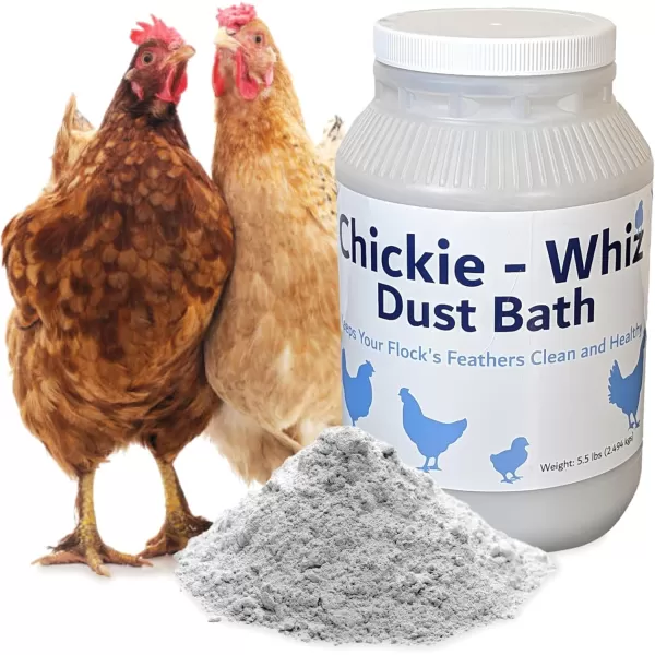 Chickie Whiz Dust Bath 55lb Chicken Dust Bath Dust Bath for Chickens for Healthy Chicken Poultry Dust Chicken Bath Dust for Chickens Chicken Coop Accessories by Billy Buckskin Co4 x 45 lb