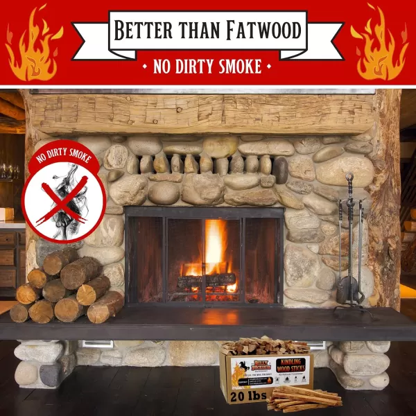 Kiln Dried Kindling Wood Sticks Firewood Kindling Fire Stick Perfect Fire Starter for Campfires Fire Pit Indoor ampamp Outdoor Fireplace AllNatural Approx 140 Fire per Box by Billy Buckskin Co200 Pounds