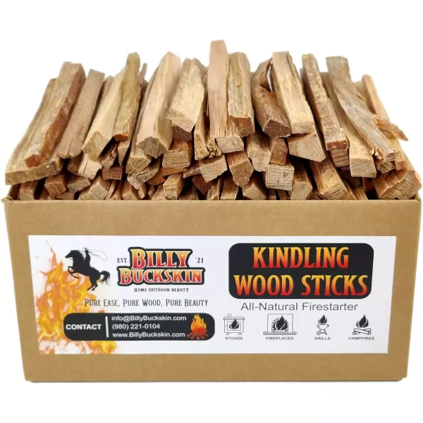 Kiln Dried Kindling Wood Sticks Firewood Kindling Fire Stick Perfect Fire Starter for Campfires Fire Pit Indoor ampamp Outdoor Fireplace AllNatural Approx 140 Fire per Box by Billy Buckskin Co200 Pounds