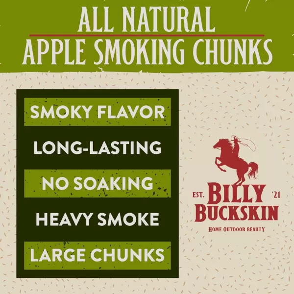 Mesquite Wood Chunks Wood Chunks for Smokers Alternative for Charcoal Briquettes Can be Use on Gas Smoking Wood Chunks for Smoking Grilling ampamp BBQ Camping Essential by Billy Buckskin Co4 Lbs BagApple