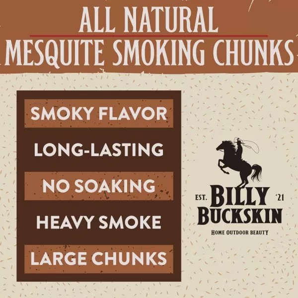 Mesquite Wood Chunks Wood Chunks for Smokers Alternative for Charcoal Briquettes Can be Use on Gas Smoking Wood Chunks for Smoking Grilling ampamp BBQ Camping Essential by Billy Buckskin Co4 Lbs BagVarietyPack of 4