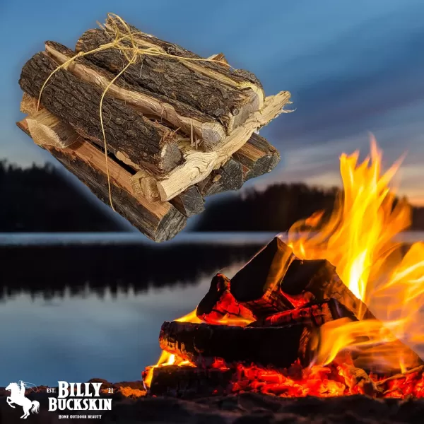 Oak Firewood Logs 18 lbs Split Wood for Solo Stove with Fatwood Fire Starter Sticks Fire Wood for Fire Pit Seasoned Wood Logs for Fireplaces Camping Campfires Firepits  by Billy Buckskin Co1 Click Fire