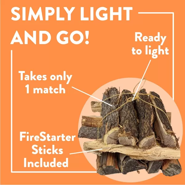 Oak Firewood Logs 18 lbs Split Wood for Solo Stove with Fatwood Fire Starter Sticks Fire Wood for Fire Pit Seasoned Wood Logs for Fireplaces Camping Campfires Firepits  by Billy Buckskin Co1 Click Fire