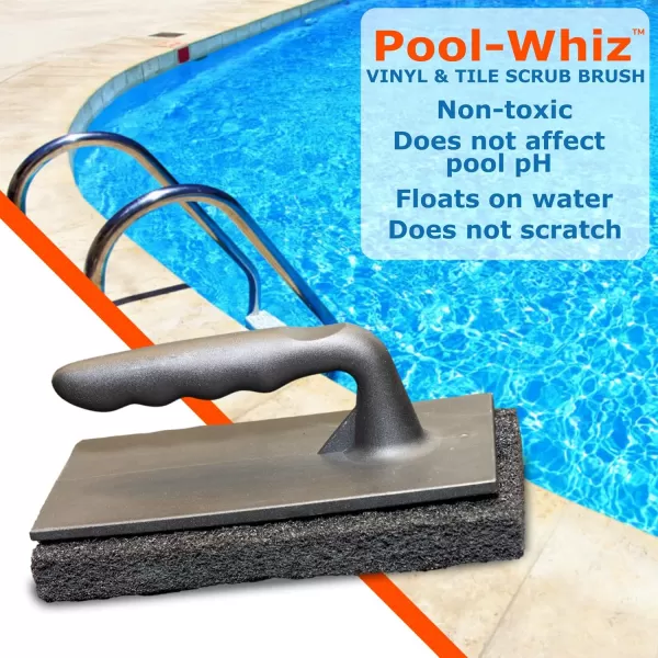 Pool Whiz Swimming Pool Brush HandHeld Sponge Extra Large 8quotx4quot Tile Spa and Bath Scrubber Heavy Duty Scrub Sponger Tile Scrub Brush for Cleaning Pool Tiles by Billy Buckskin Co Pack of 1